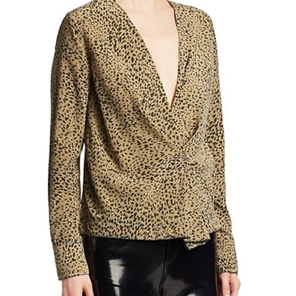 Rag & Bone Shields Leopard Print Blouse Size M